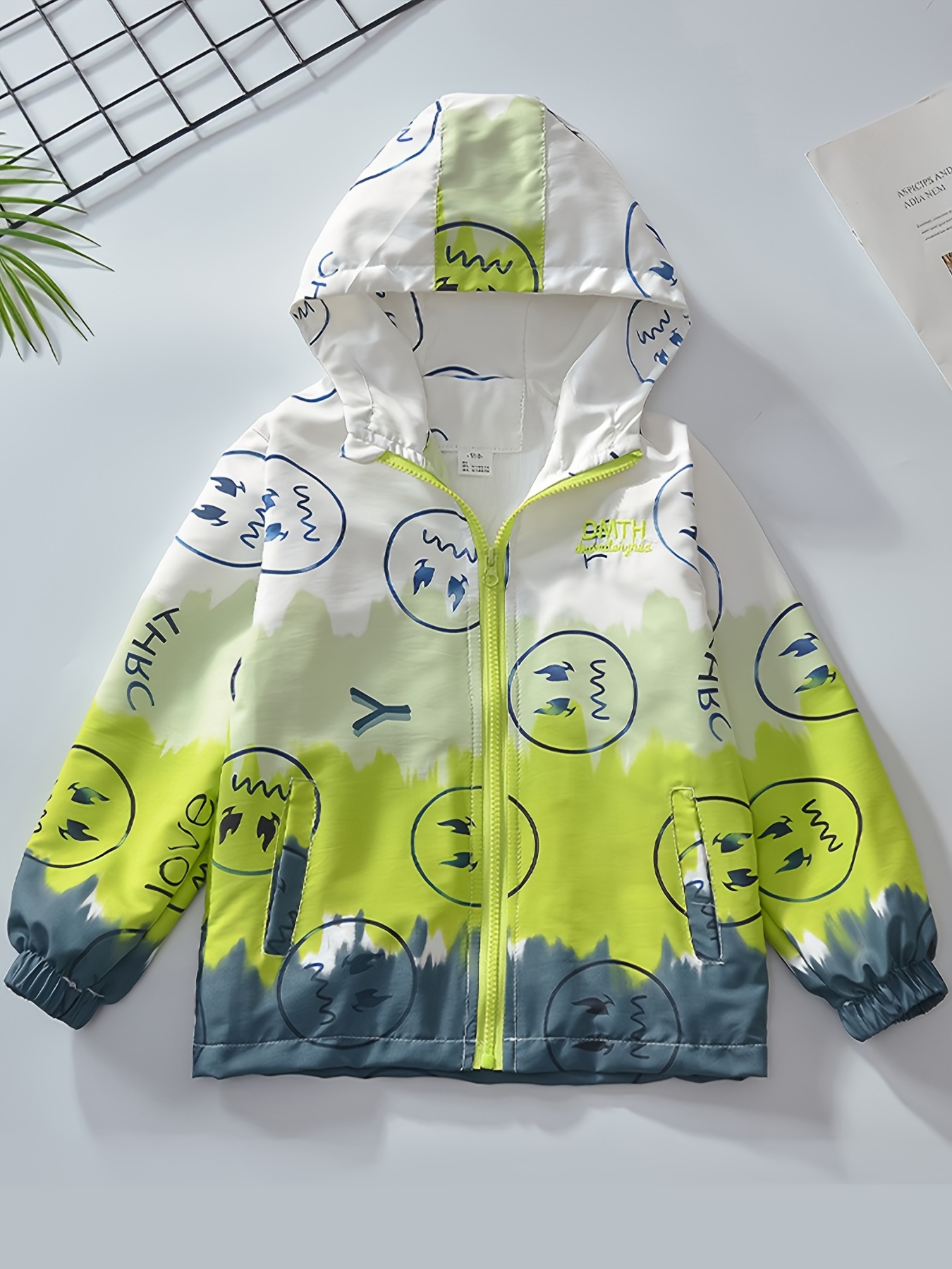 Chaqueta impermeable para mujer, con capucha, ligera, forro a rayas,  resistente al agua y cortaviento