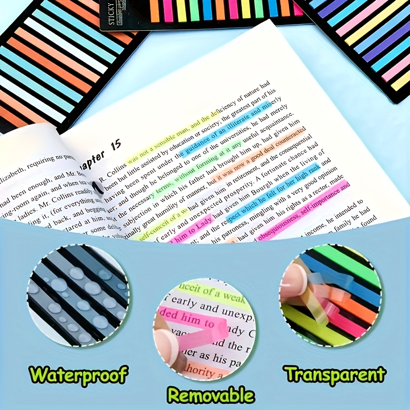 2400 pièces Marque Page Adhesif Onglet, Coloré Onglet Marque Page Onglets  d'Index Transparent Index Sticky Notes Tabs pour Enseignants Étudiants