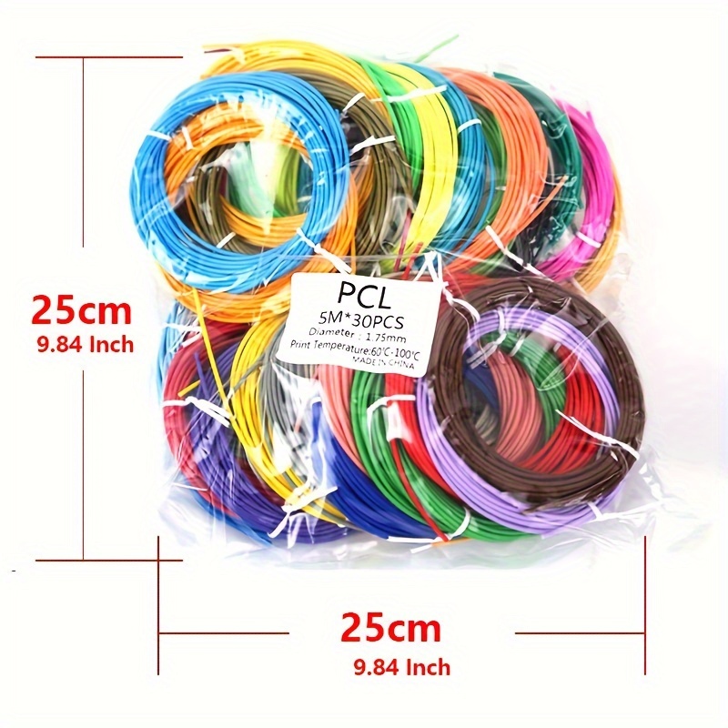  3D Printer Filaments,10 Colors 1.75MM PCL Pen Filament