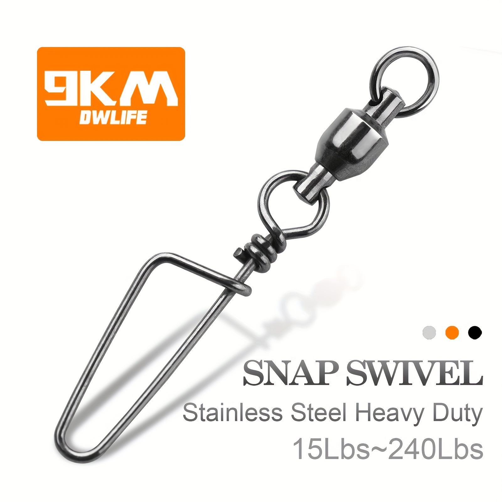 9km Stainless Steel Heavy Duty Fishing Snap Swivels Ball - Temu