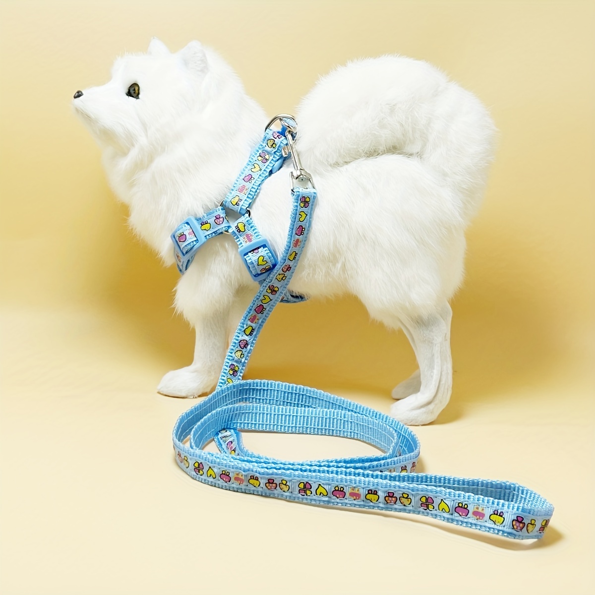 Adjustable Dog Harness with Cartoon Graphic Dog Leash