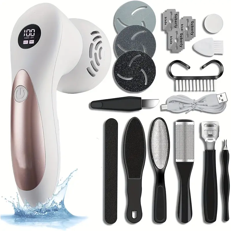 Electric Foot Callus Remover Set, With Vacuum Rechargeable Foot
