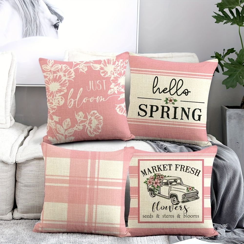 Hello Spring Pillowcases Soft Linen Blend Pillow Covers - Temu United Arab  Emirates