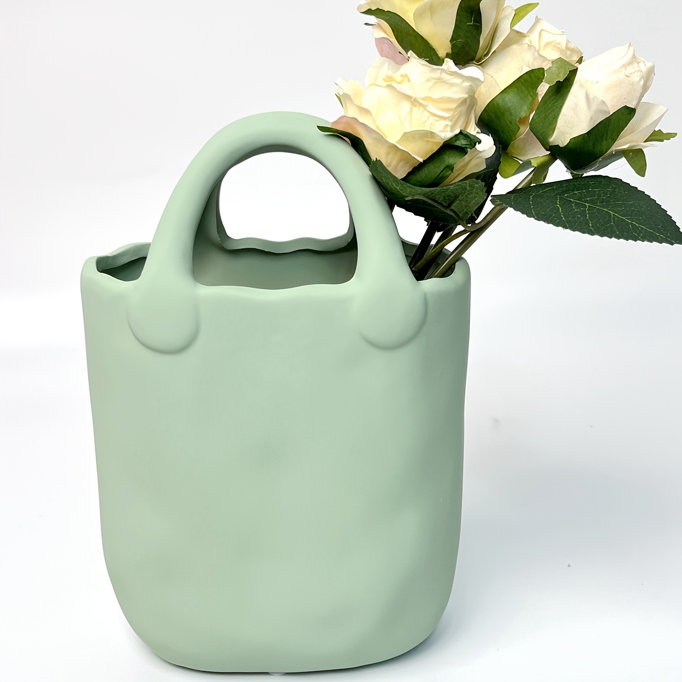 1pc Beige Matte Ceramic Handbag-shaped Vase, Wallet, Tote Bag Shaped Flower  Vase, Unique Handbag Decoration, Wide Opening Vase (ceramic) - For Home  Decoration, Flower Farmhouse Decor