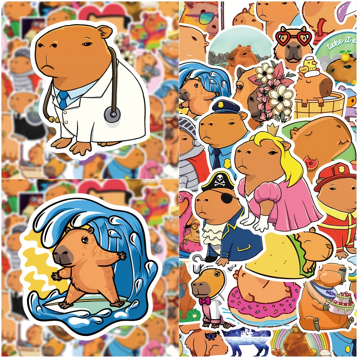 50 Teile/paket Nette Cartoon Aufkleber Capybara Graffiti Cartoon Tier  Aufkleber Wasserdichte Aufkleber Für Telefon Fall Gepäck, Mehr Kaufen,  Mehr Sparen