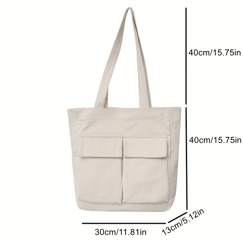 Yours Plus Size White Canvas Pocket Tote Bag Size One Size | Women's Plus Size and Curve Fashion