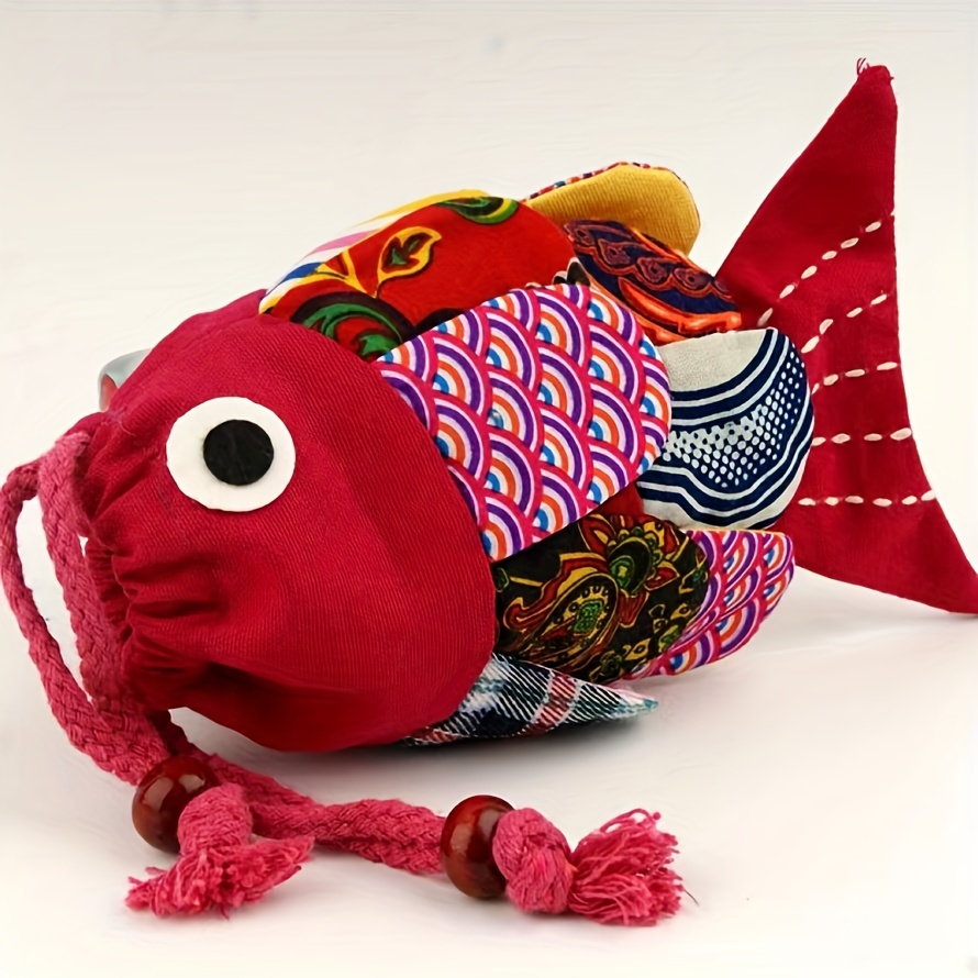 Ethnic Style Fish Shaped Bag Creative Fabric Crossbody Bag - Temu Canada