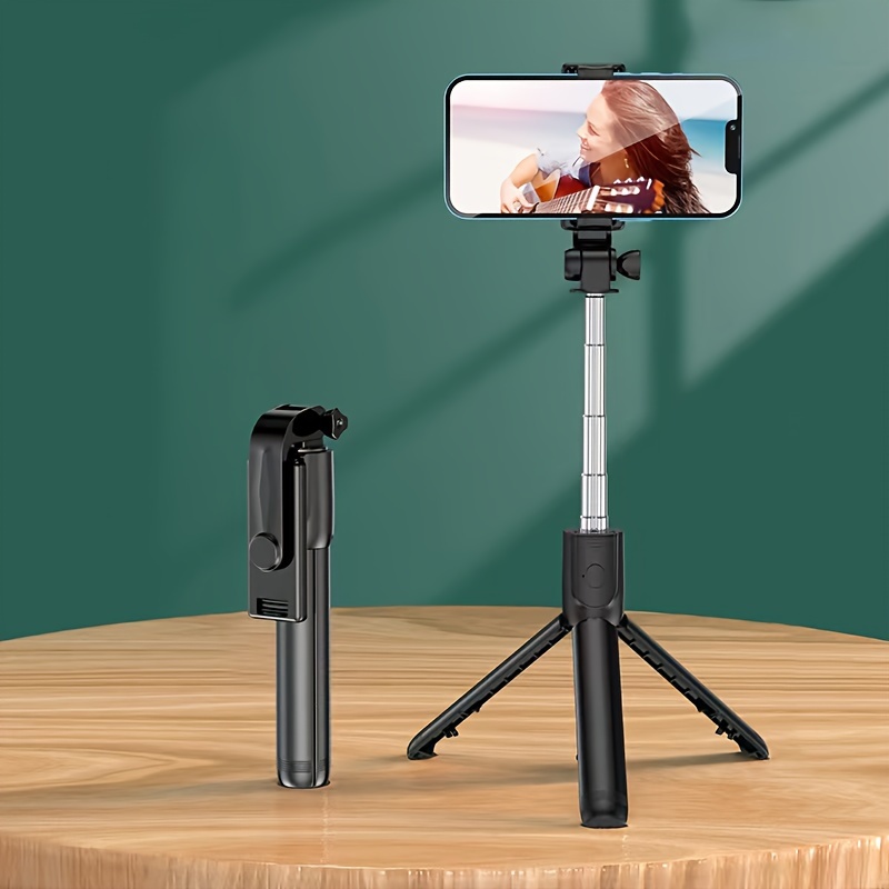 Estabilizador de cardán para smartphone, con palo selfie retráctil y  trípode, control remoto multifunción de 1 eje con rotación automática de  360°