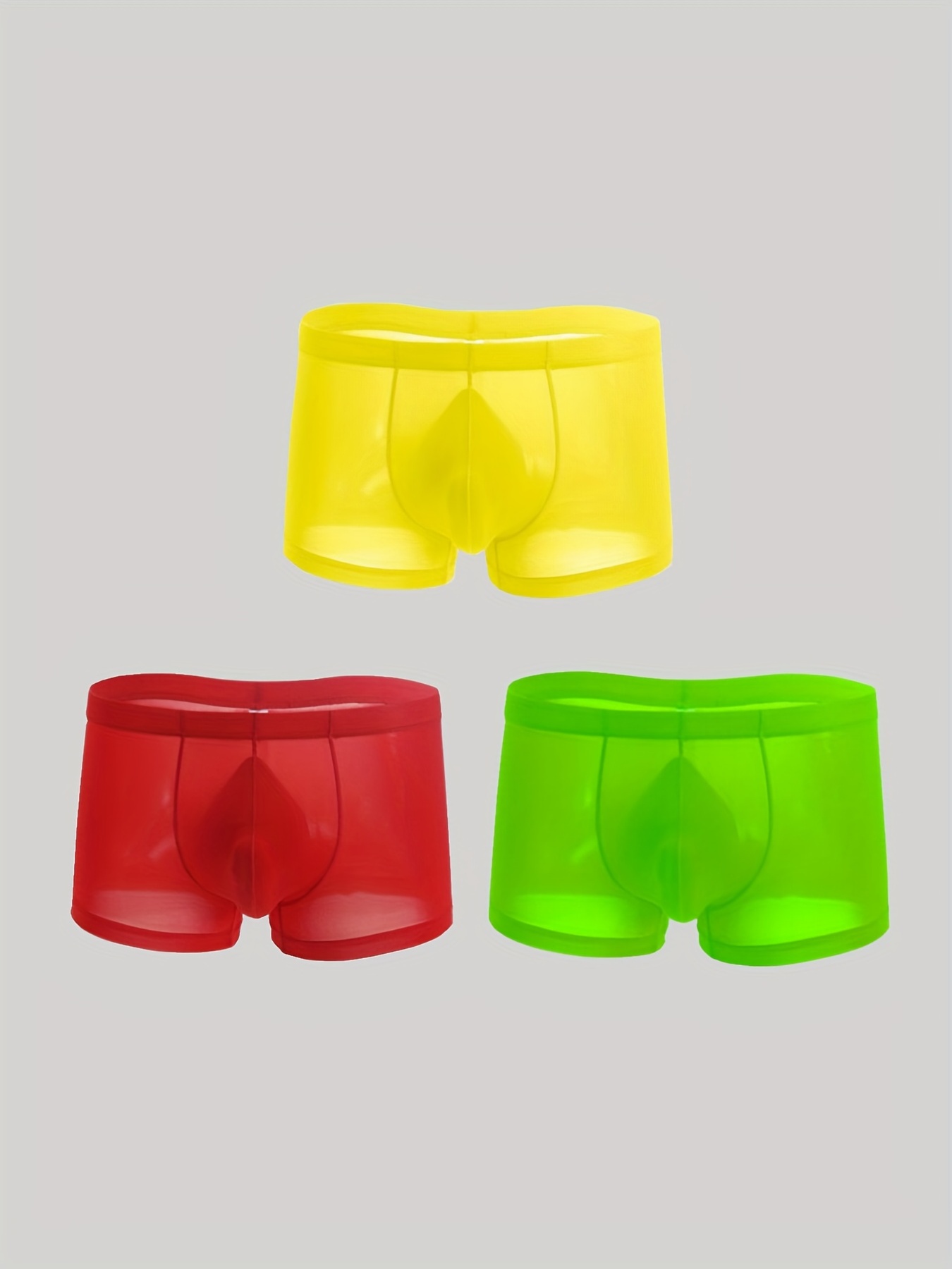 Neon Color Model Penis Underwear Soft Breathable Cotton Briefs