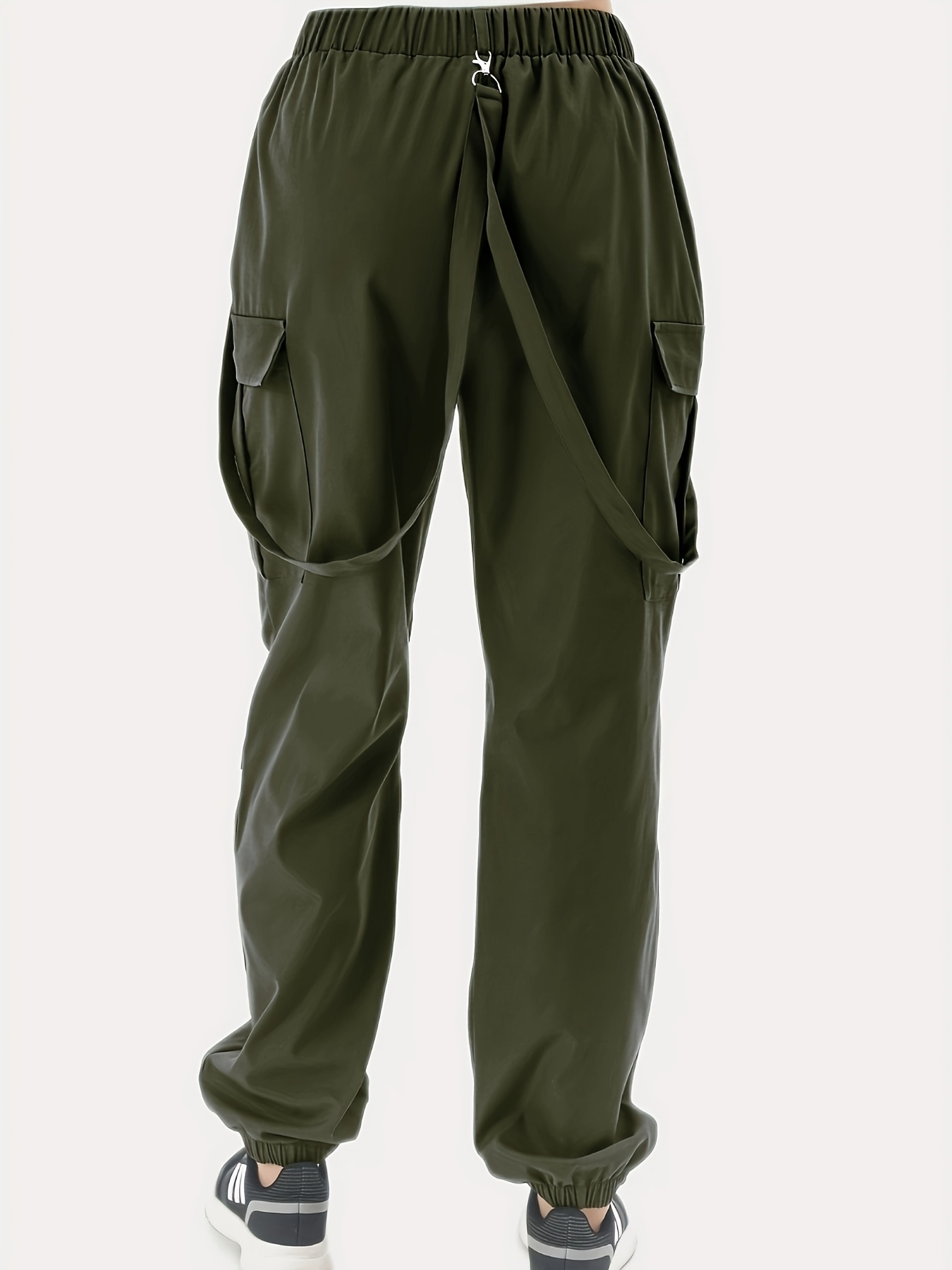 Cargo Pants With Strap, Casual Every Day Pants, Women's Clothing