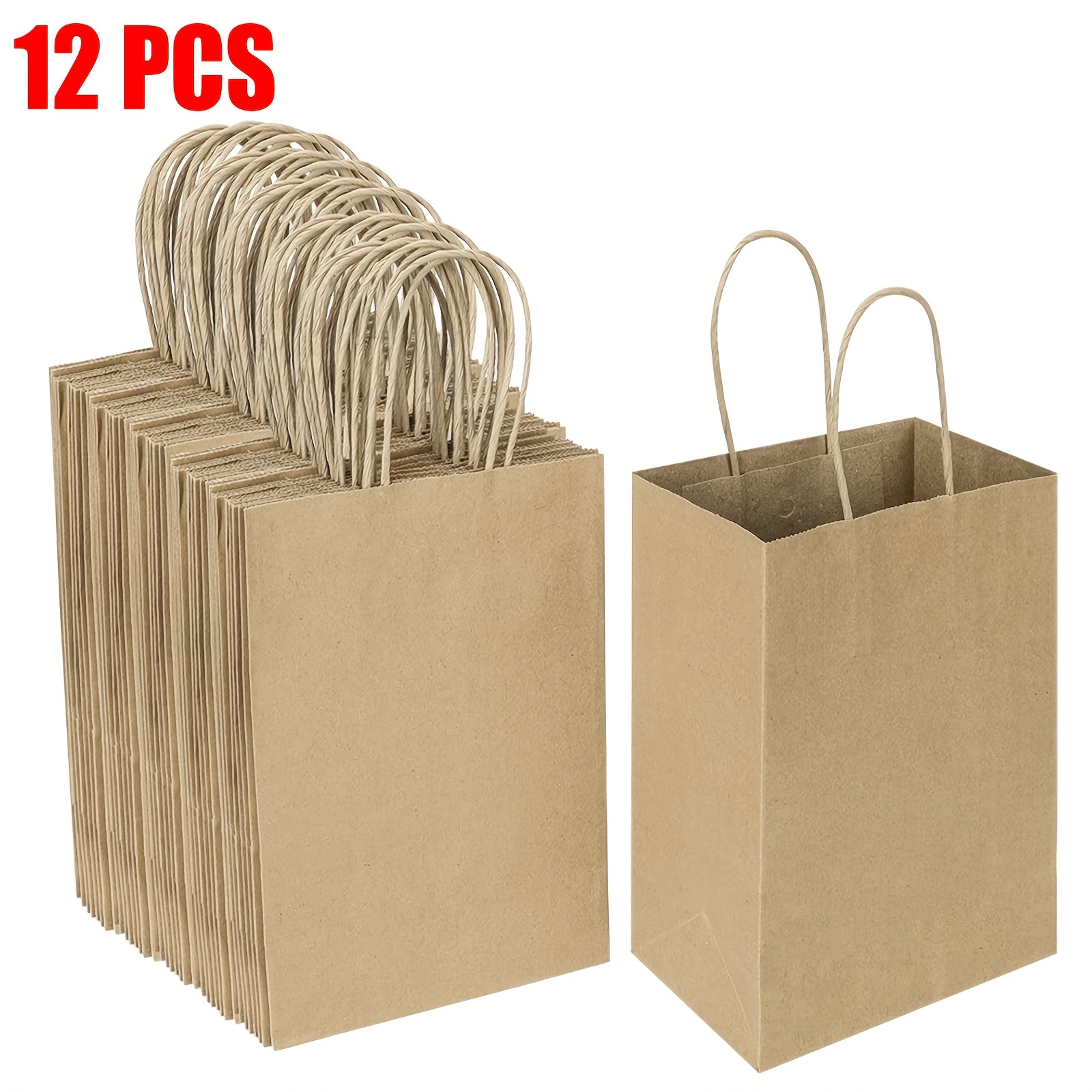 24 Pieces Kraft Paper Party Favor Bags with Handle Assorted Colors (Rainbow)