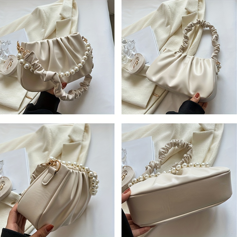 Women's Big Shoulder Bags Quality Soft Leather Tote Bag New Pearl Chain  Pendant Handbag Female Simple Large Capacity Shopper Bag - AliExpress