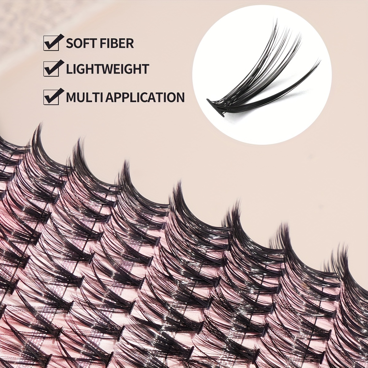 280pcs Mixed Size Thick Fluffy Fishtail Grafting Eyelashes 8-16mm
