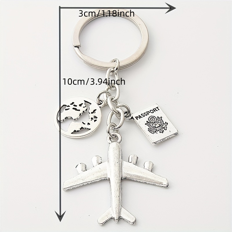 1pc airplane travel alloy keychain fashion simple car bag pendant for men 0