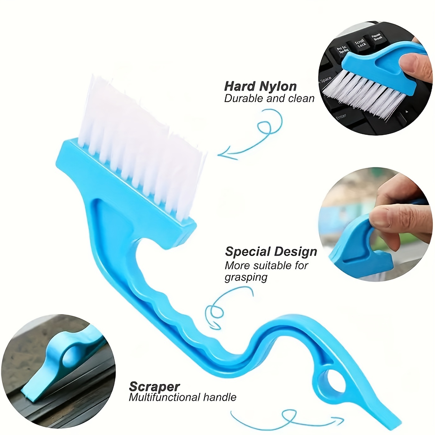 Crevice Cleaning Brush Hand-Held Groove Deep Cleaning Brush