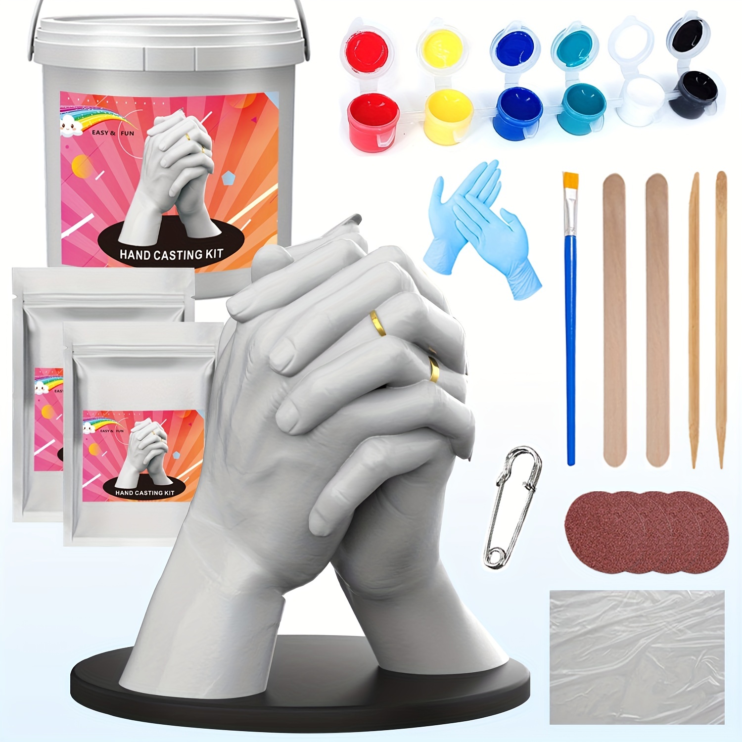 Keepsake Hand Casting Kit Couples Hand Mold Kit Anniversary - Temu