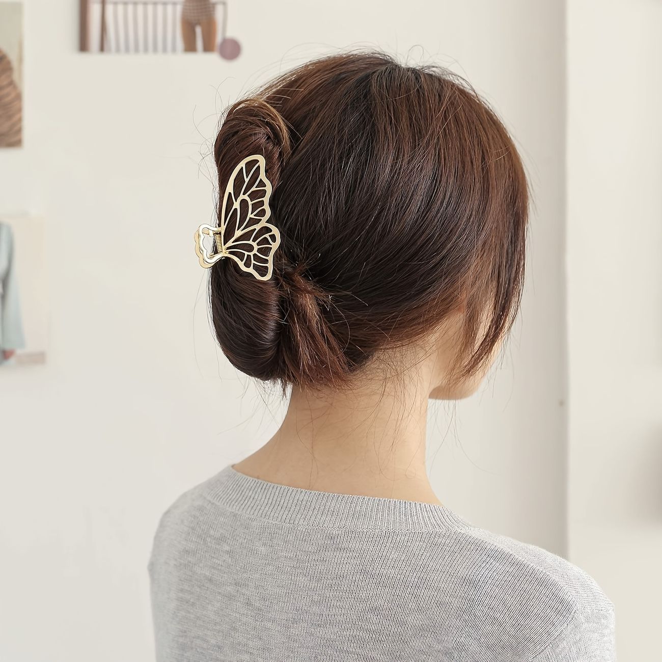 4pcs Butterfly Hair Clips For Women Metal Small Claw Clip Cute Sparkling Hair  Clip Non Slip Rose Golden Thick Hair Thin Hair Claw Fancy Hair Accessories  Hairpins - Beauty & Personal Care -