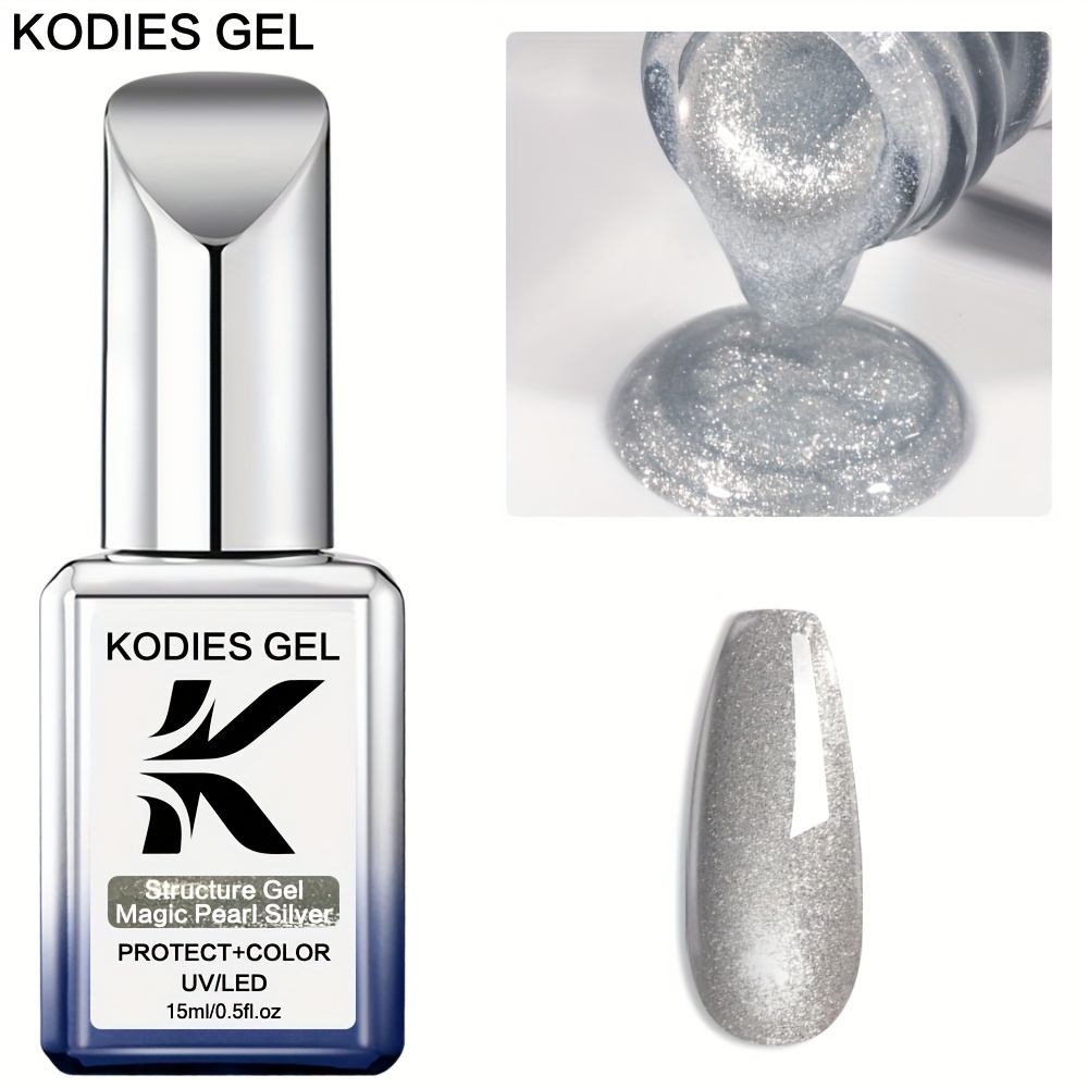 Kodies Gel Gel Nail Polish Magic Pearl Silvery Glitter Gel - Temu