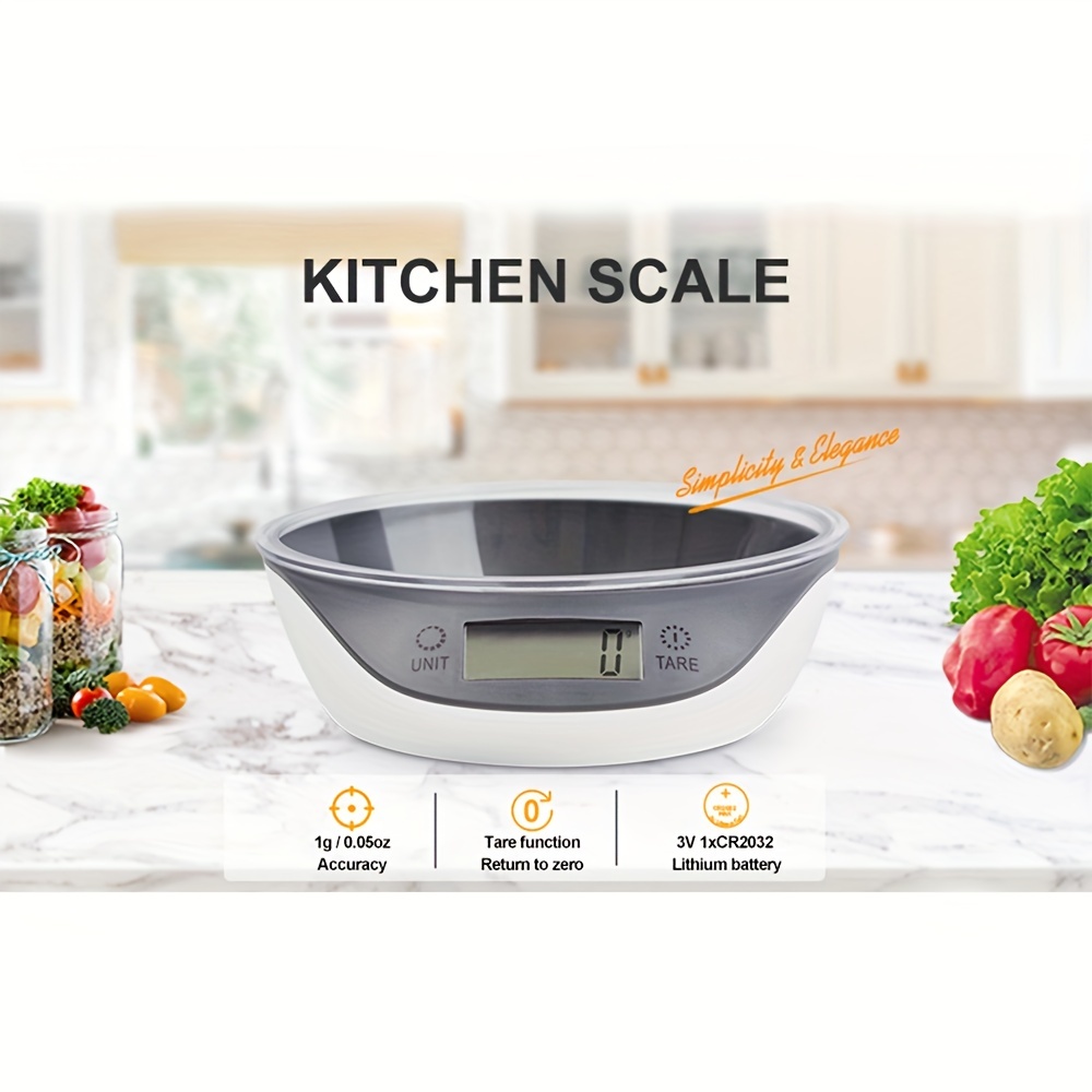 Digital Kitchen Food Scale with Bowl 