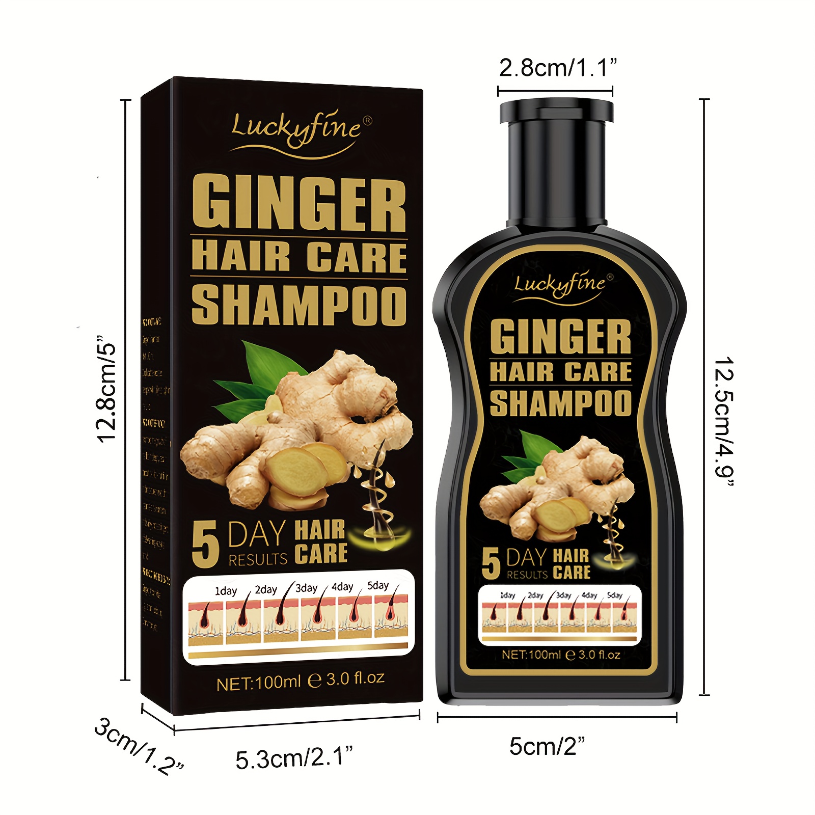 Ginger Hair Care Shampoo Clean Scalp Control Moisturizing Shampoo