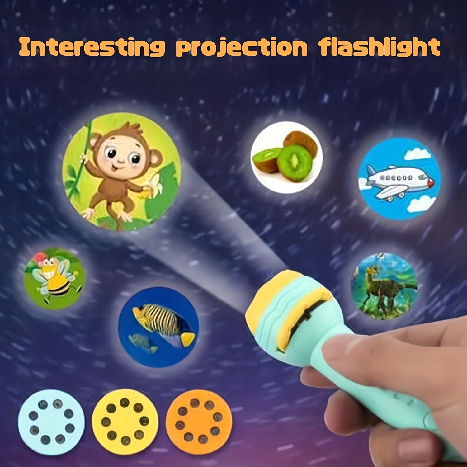 Proyector linterna juguete niños proyector linterna proyector linterna Niños  Proyector Linterna Diferentes patrones de animales Proyector de ciencia  educativa temprana Luminoso ANGGREK Otros