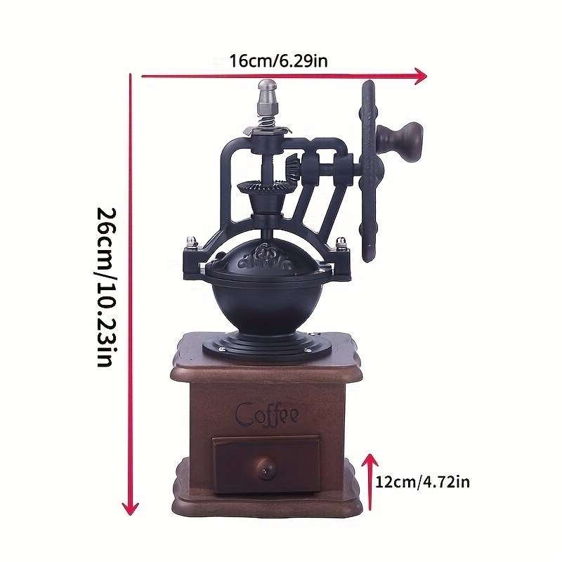 Vintage Manual Coffee Grinder, Large Wheel Cast Iron, Hand Crank Grinder,  Portable Coffee Bean Grinder, Coffeeware Accessories