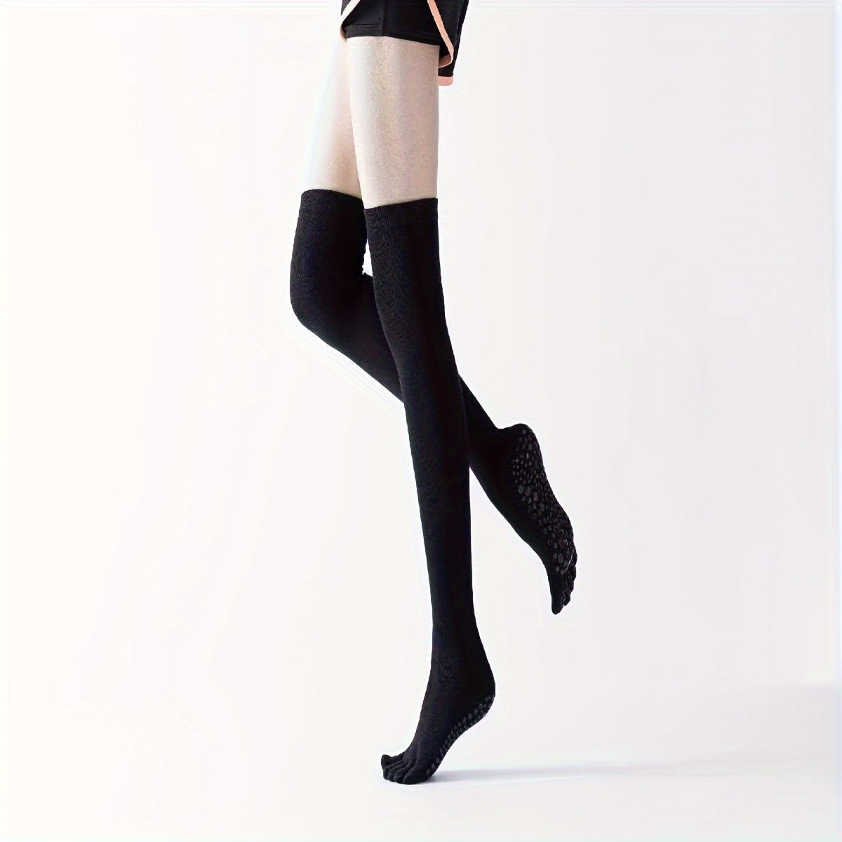 Solid Color Short Calf 5 Toes Split Socks Anti slip Fitness - Temu