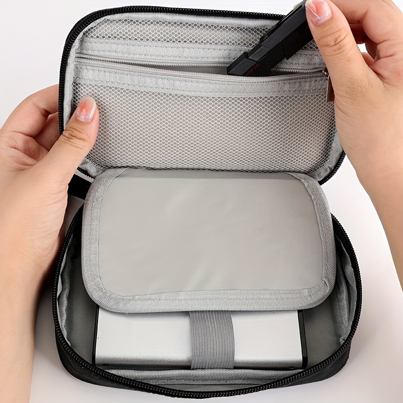 Portable Zipper Passport Document Storage Bag Data Cable Storage Bag