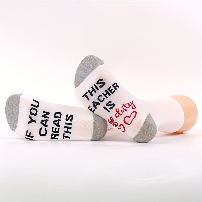 Funny Novelty Teacher Work Crew Socks Cotton Breathable Floor Socks