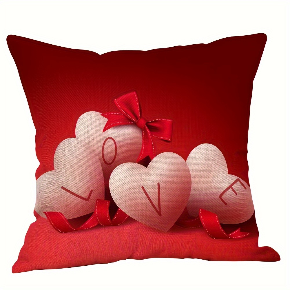 4pz Set Di Cuscini Decorativi A Forma Di Cuore Con Fiori Per San , Per  Matrimonio, Per Divano, Per Soggiorno, Per Esterno, Per Casa, 45x45cm,  Senza Imbottitura - Temu Italy