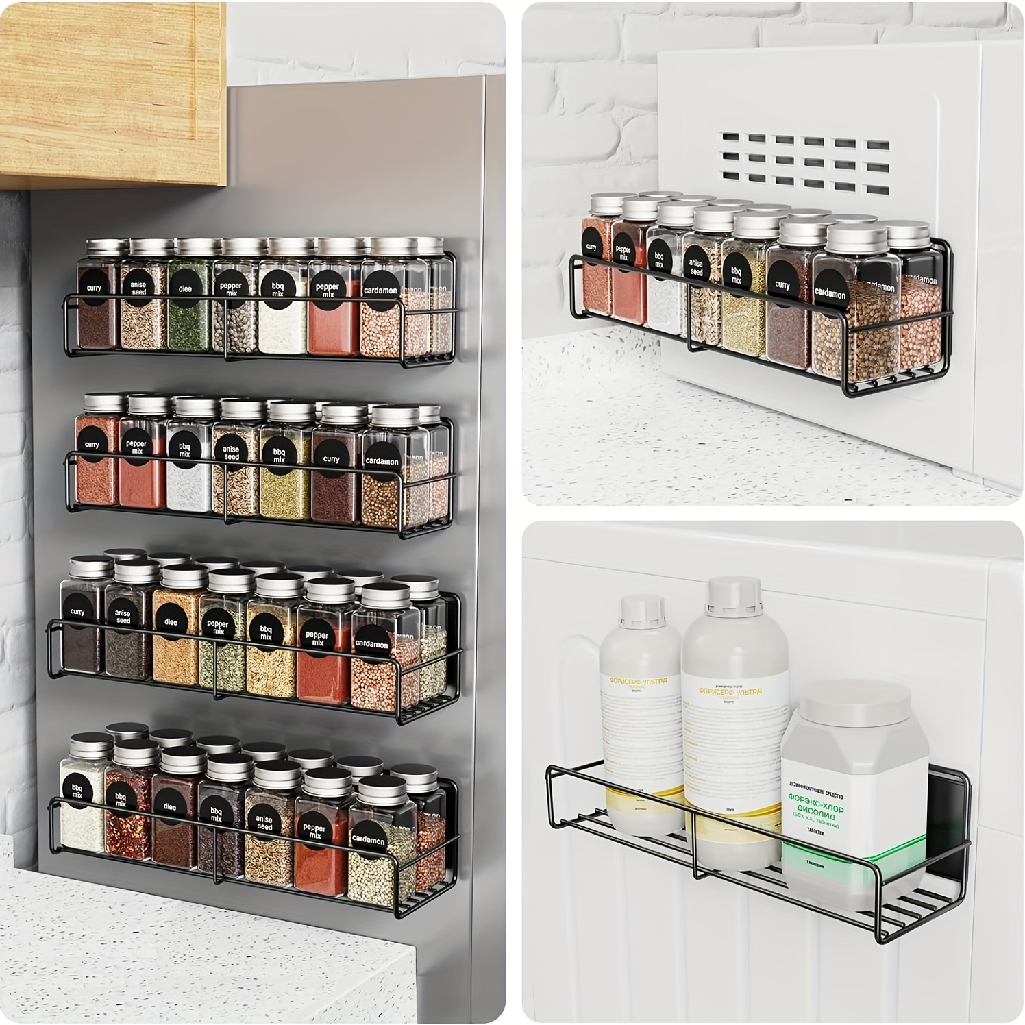 Spice Rack Magnetic Spice Rack Organizer Metal Single Layer Temu