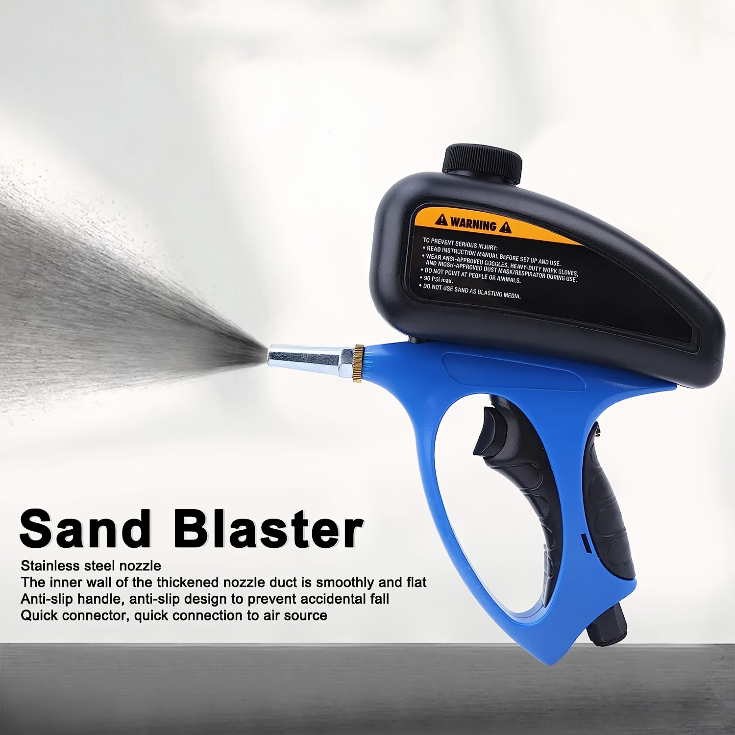  Sand Blaster Portable Gravity Pneumatic Sandblasting Guns 90  Psi Adjustable Small Air Blasting Machine Derusting Sandblasting Spray Gun  Set : Tools & Home Improvement