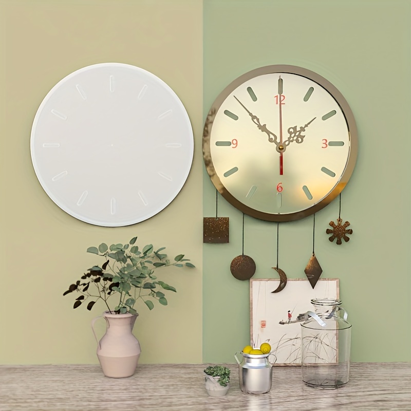 Round Clock Epoxy Resin Mold DIY Minimalist Clocks Roman Numerals Dial Wall  Clock Mirror Silicone Mould Home Decor Tools