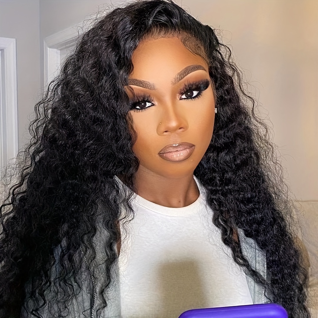 32 34 Long Inch Deep Weave Curly Hair 13x6 Hd Transparent - Temu Canada