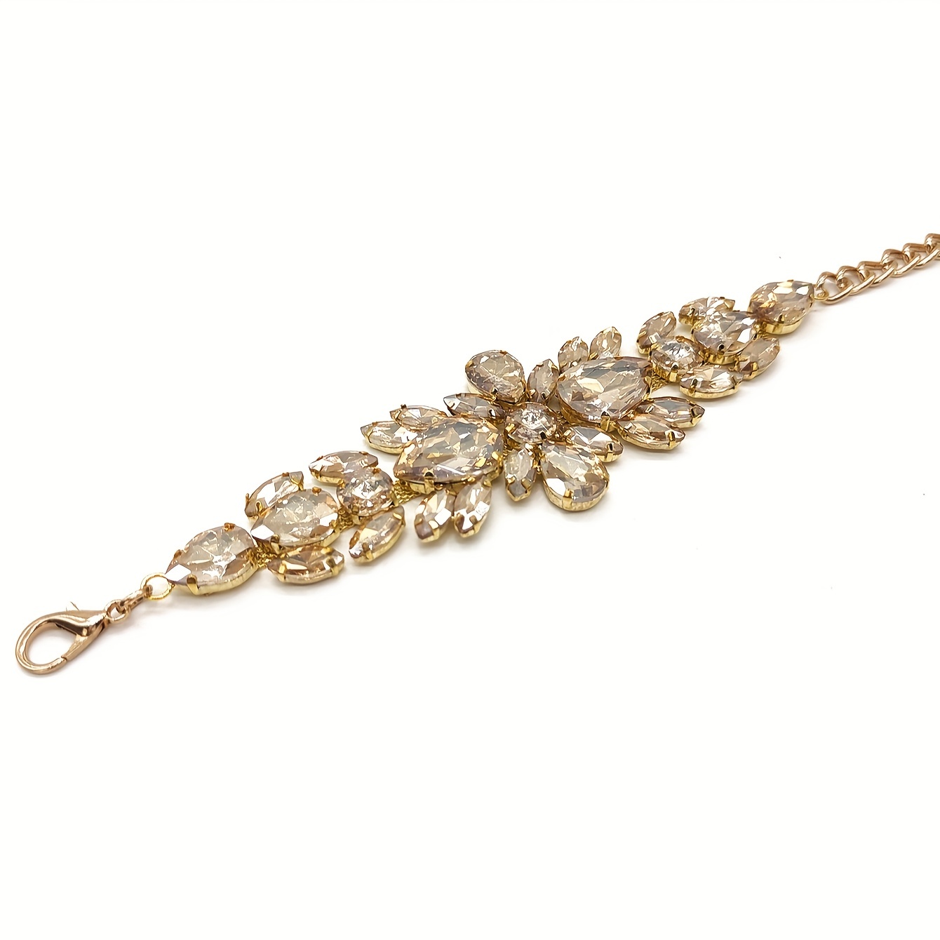 Gold Leaf Crystal Chain Women\'s Belt TIESOME Womens Metal Leaf Chain Belt, Adjustable Bridal  main image 3