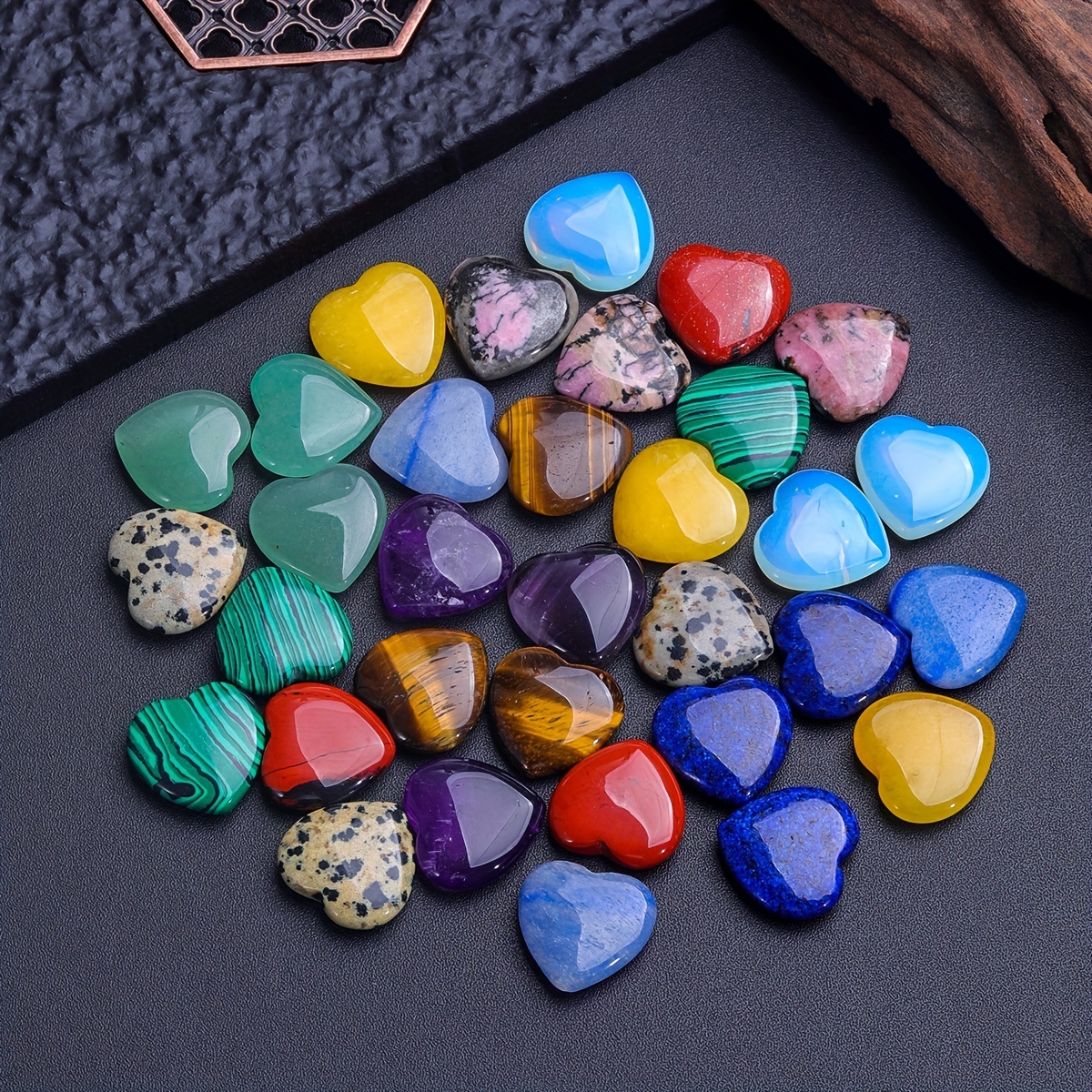 Chakra Heart Stones Natural Heart Shaped Love Gemstones - Temu