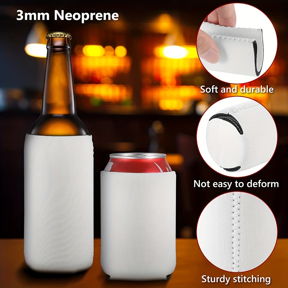 Blank Beer Can Cooler Sleeve Soft Insulated Can Sleeve for Soda Beer Water  Bottles 