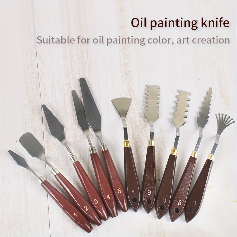Professional Color Mixing Knife Set - Wooden Handle And Stainless