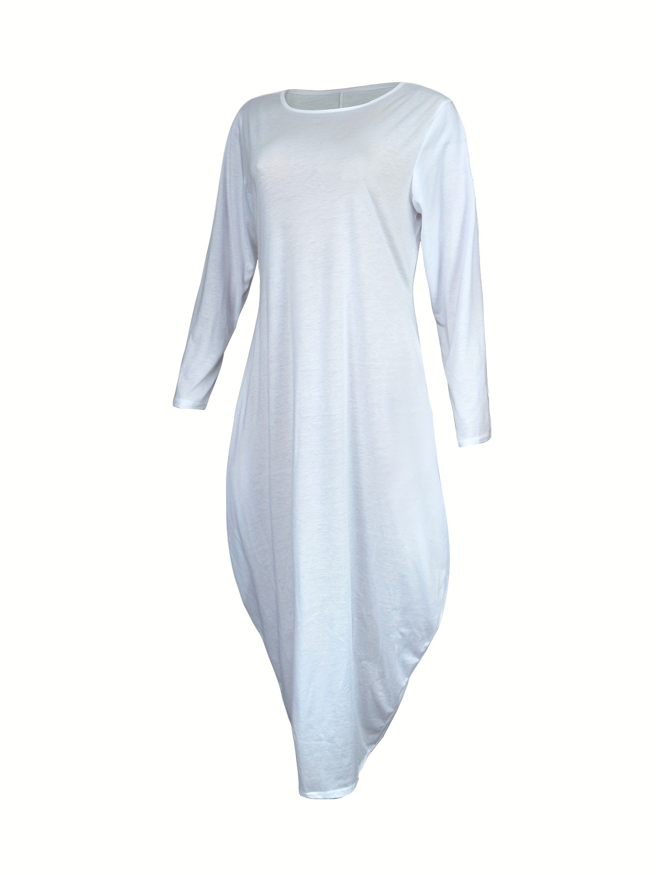 White long sleeve t shirt clearance dress