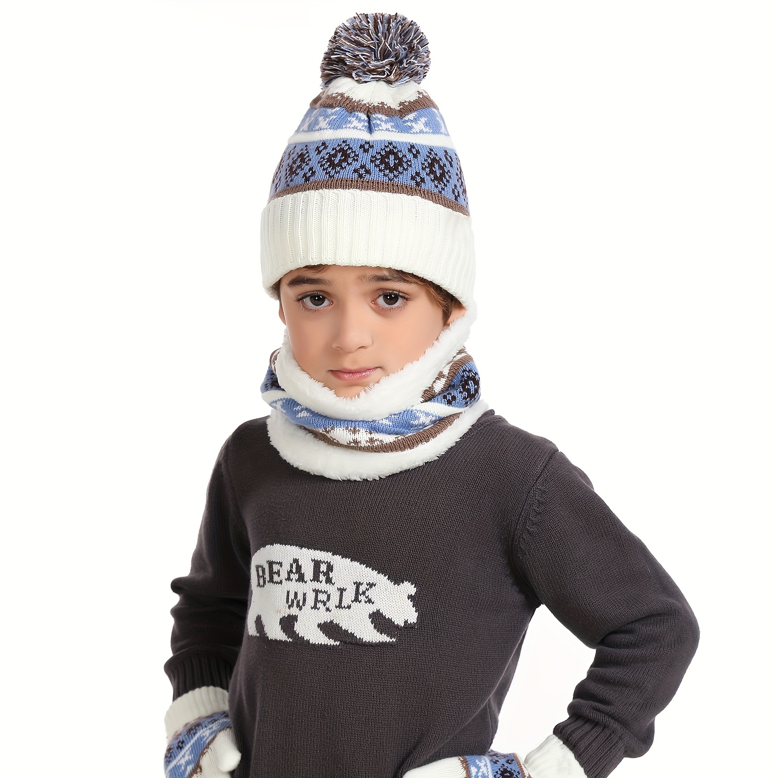 Gorro con bufanda y guantes Niño-Niña