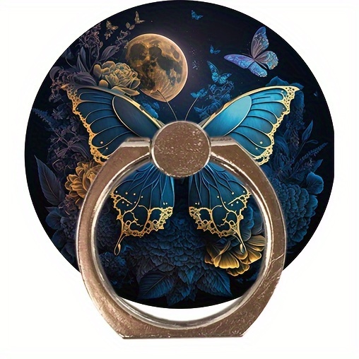 1pc hippie butterfly cell phone ring holder stand creative design lightweight and convenient 360 degree rotation universal smartphone round ring holder compatible with smartphones and tablets details 0