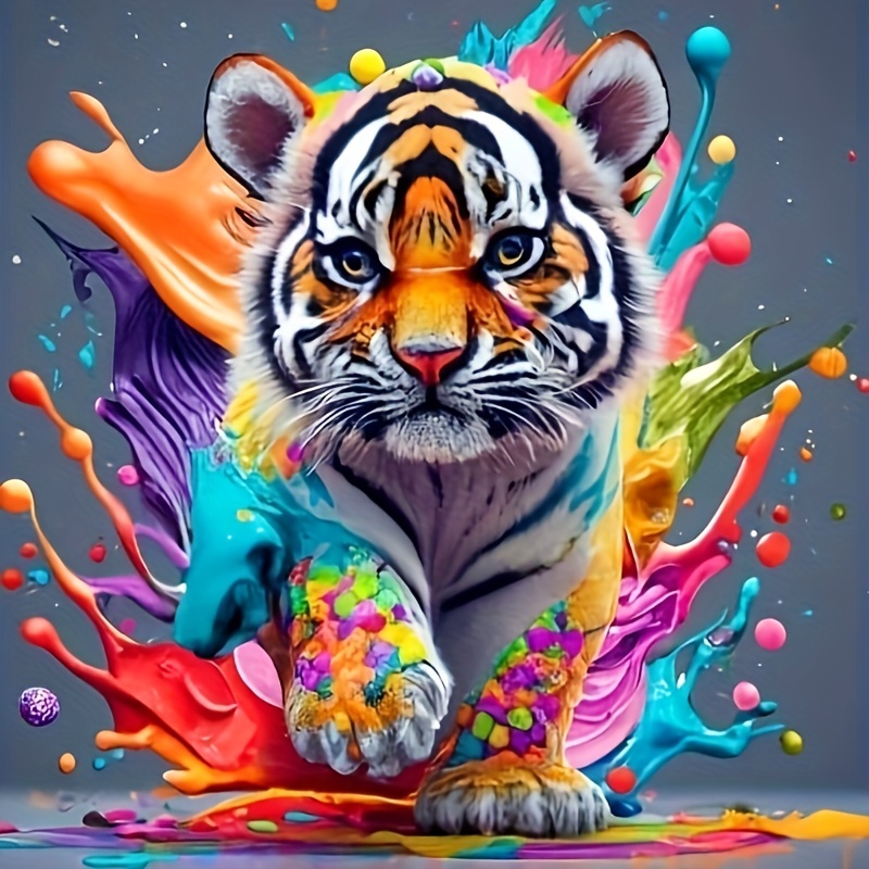 

Custom-designed Colorful Tiger Diy Handcrafted Diamond Painting Decoration Painting Diamond Painting Kit