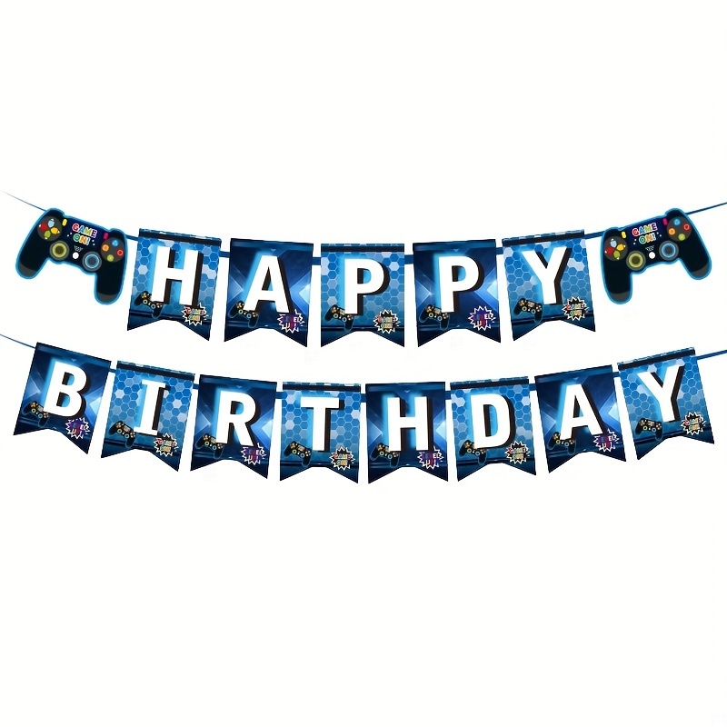 Fun Game Themed Birthday Party Balloon Set Gamepad Pull Flag - Temu