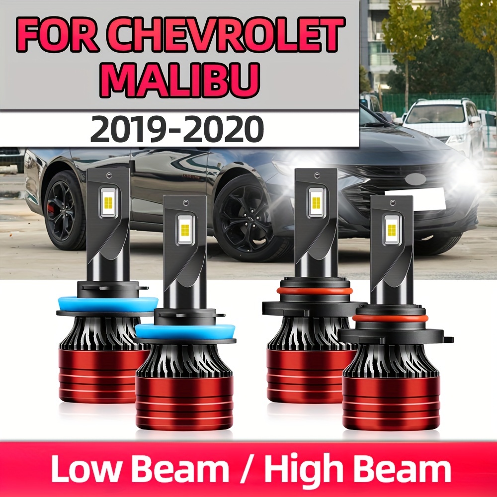 For 2019-2020 Chevrolet Malibu LED Headlight Bulbs 9005 H11 High/Low Beam  6000K White 4pcs 