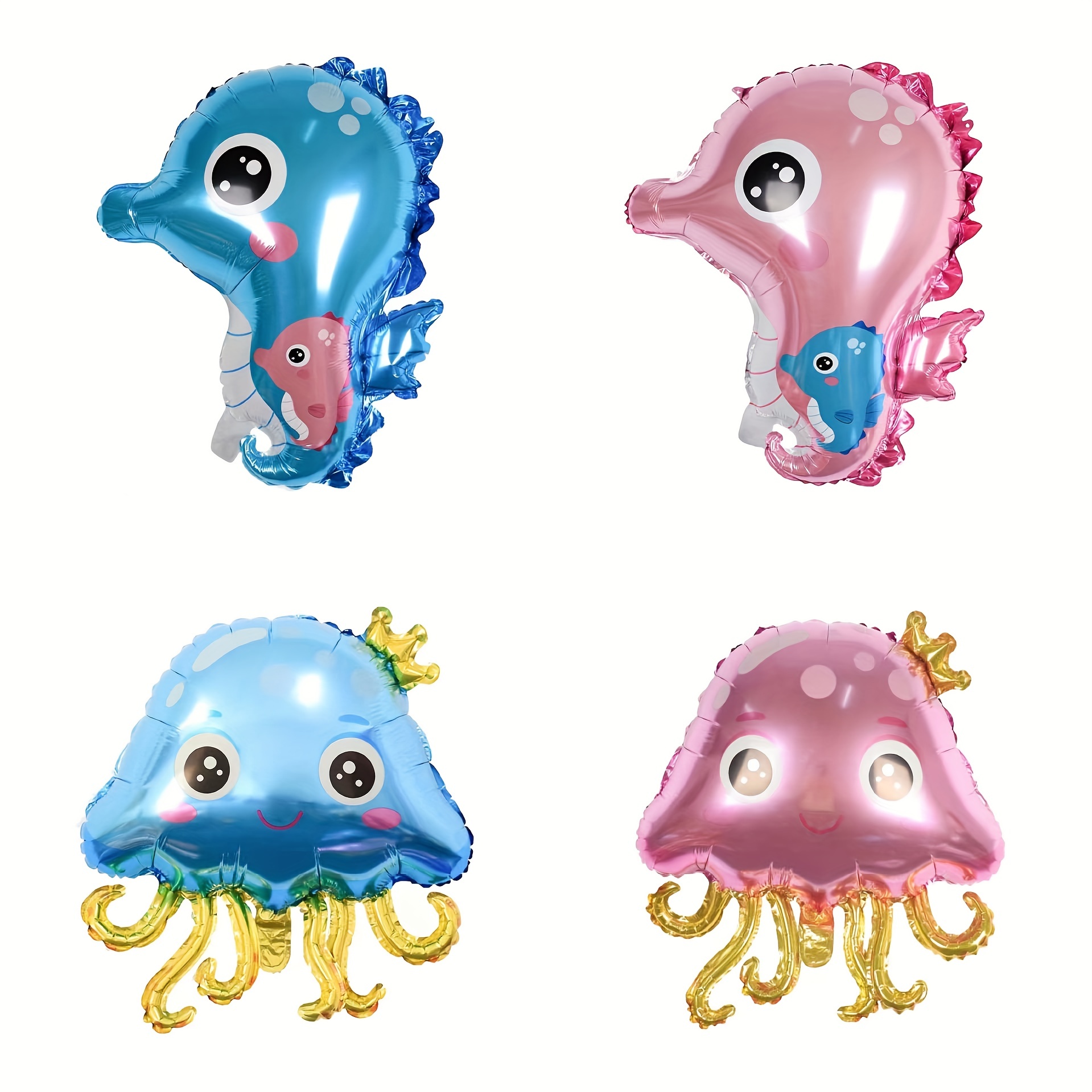 Mini Ocean Animal Aluminum Foil Balloon Set Lantern Fish/sea - Temu