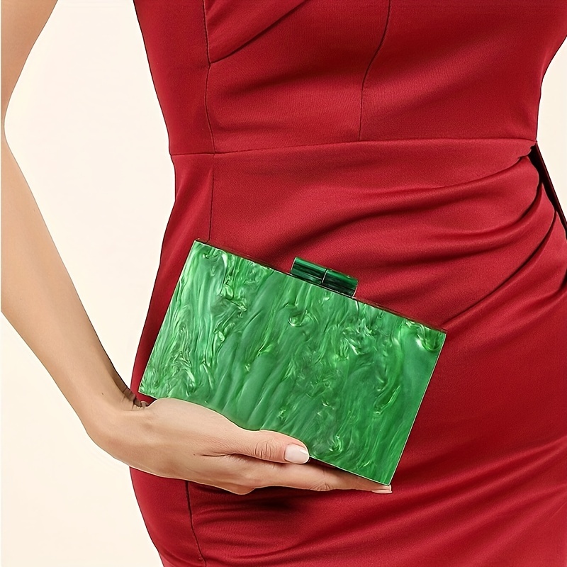 Marbling Acrylic Box Evening Clutch Bags Women Luxury Purses and Handbags Wedding Party Home Acrylic