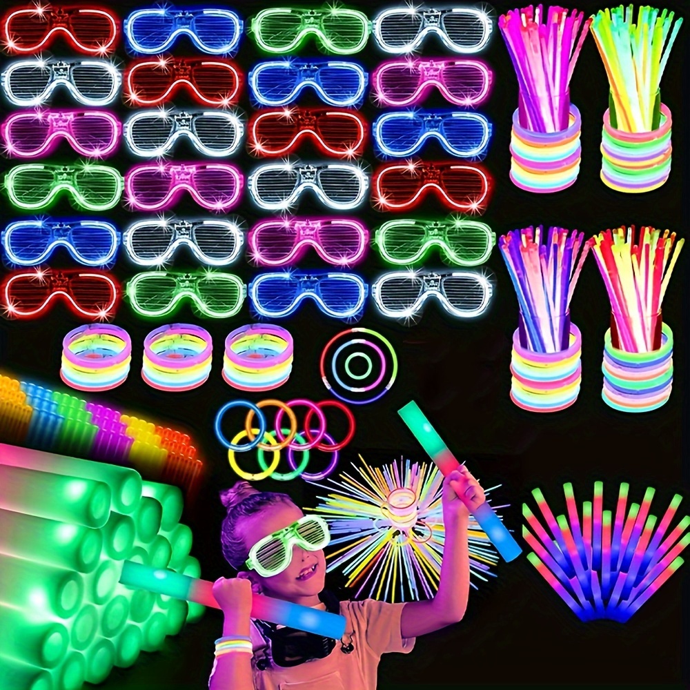 Paquete de 24 lentes de sol con luz LED, lentes de sol de neón para  obturador para fiestas del 4 de julio, regalos de fiesta de carnaval,  bolsas de