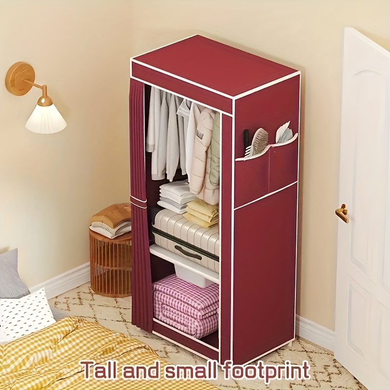 Foldable Wardrobe Storage Cabinet 1/2 Layers Small Wardrobe - Temu