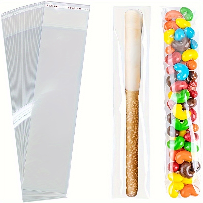 200 Pcs 5x10 Clear Resealable Cello Cellophane Bags Self Adhesive Sealing  OPP Treat Bags for Bakery Candle Candy Cookie Prints Card Pretzels
