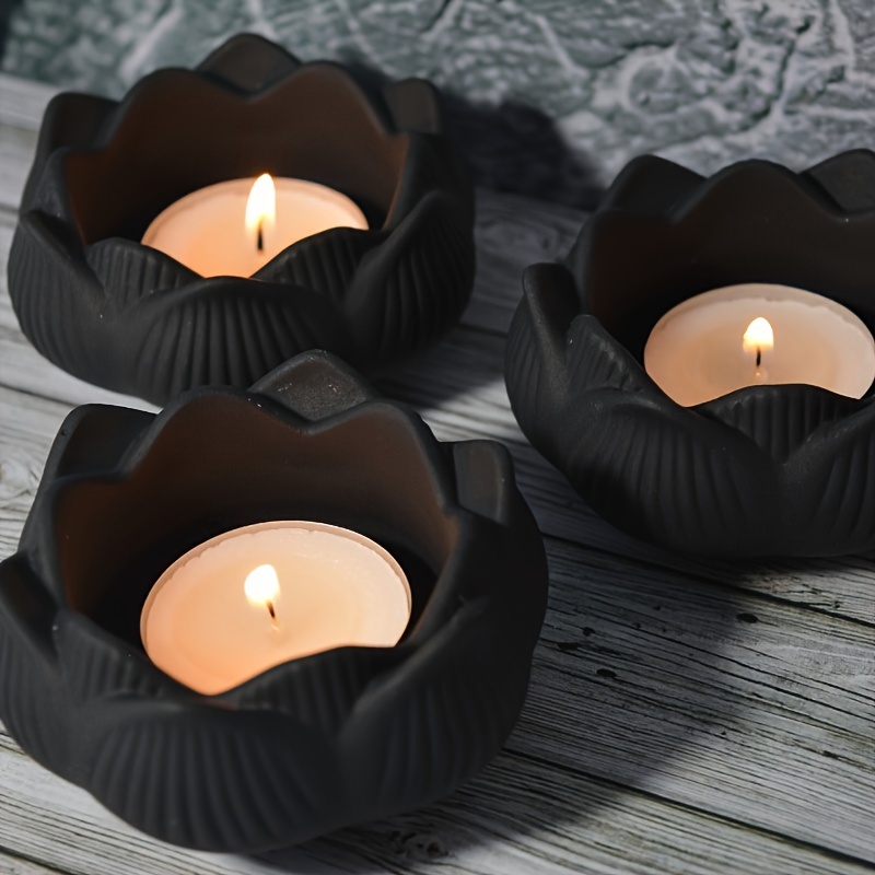 Lotus Candlestick Candle Holder Silicone Mold Diy Candle - Temu